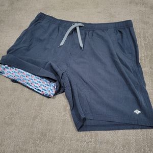 Burlebo Navy USA flag lines athletic gym xl shorts